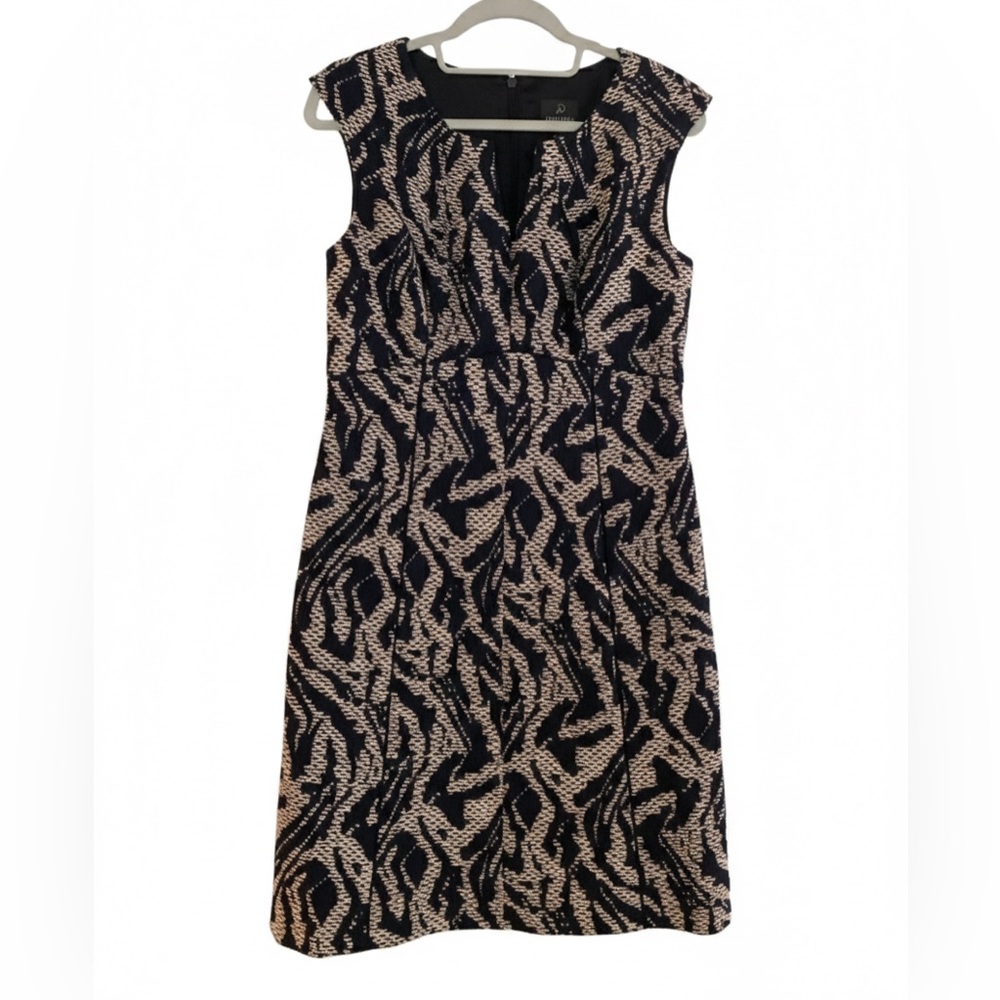 Adrianna Pappell Sleeveless Geometric Sheath Dress